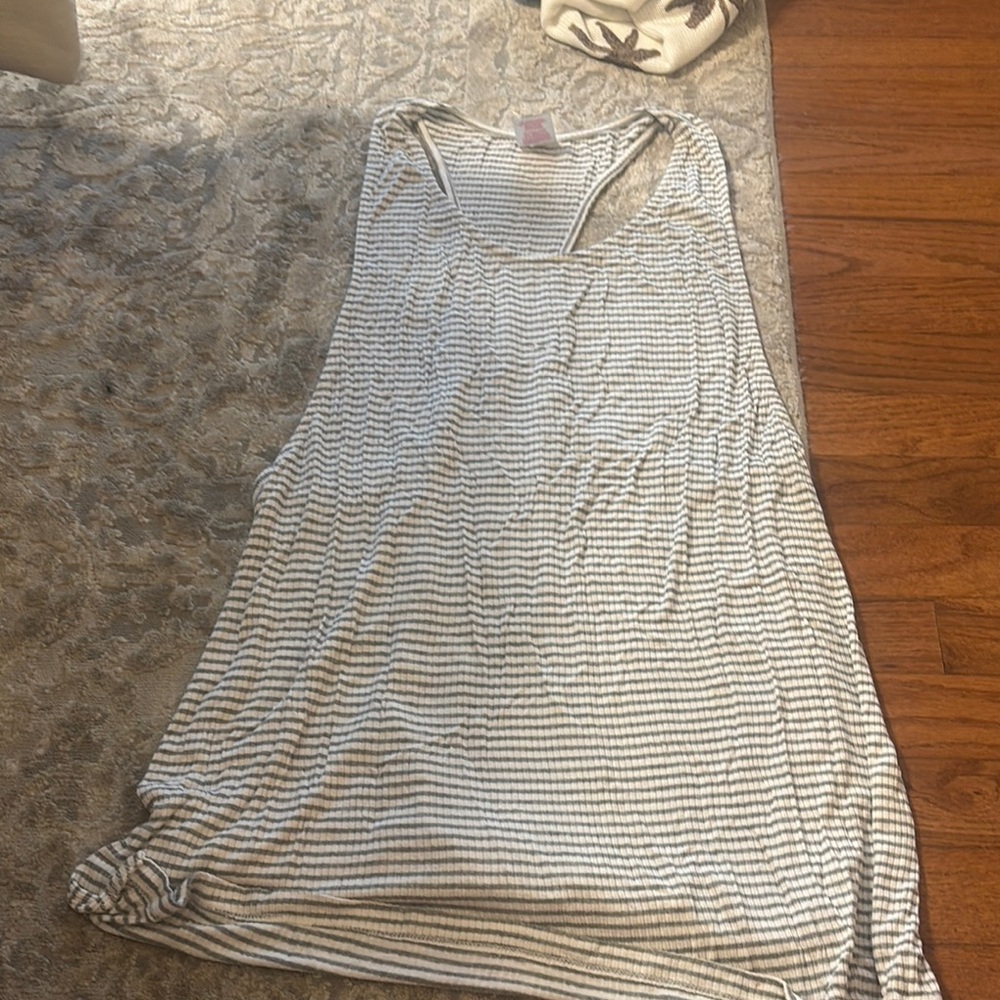 Xhilaration Striped Swim Coverup - White and Tan
